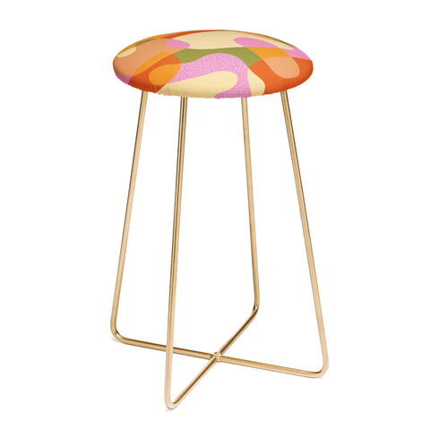 Sundry Society Bright Color Block Shapes Counter Stool