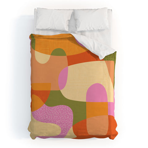 Sundry Society Bright Color Block Shapes Duvet Cover