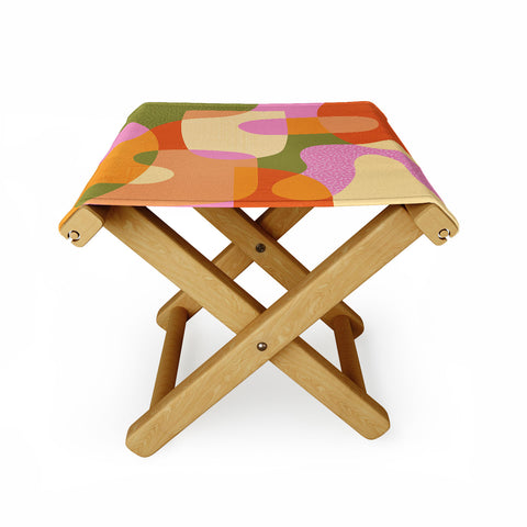 Sundry Society Bright Color Block Shapes Folding Stool