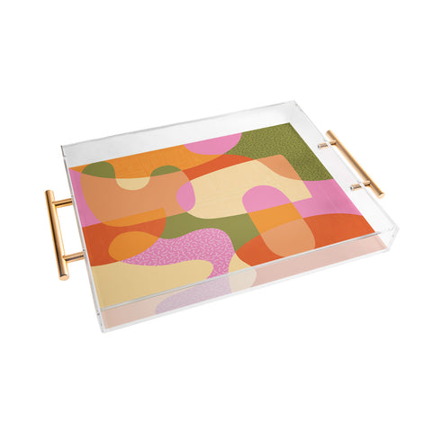 Sundry Society Bright Color Block Shapes Acrylic Tray