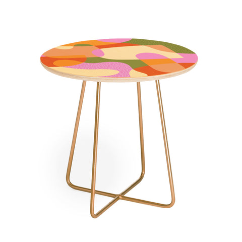 Sundry Society Bright Color Block Shapes Round Side Table