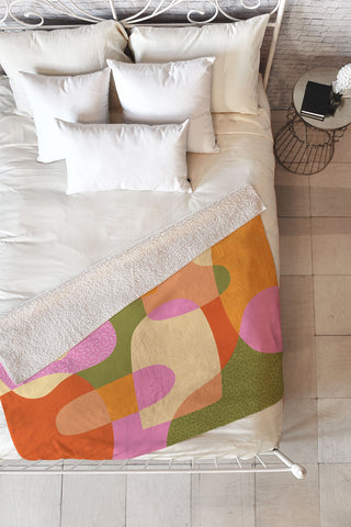 Sundry Society Bright Color Block Shapes Fleece Throw Blanket