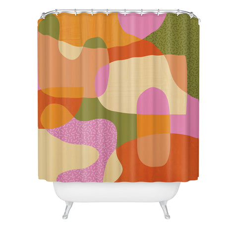 Sundry Society Bright Color Block Shapes Shower Curtain