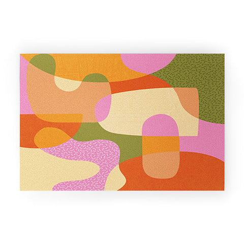 Sundry Society Bright Color Block Shapes Welcome Mat