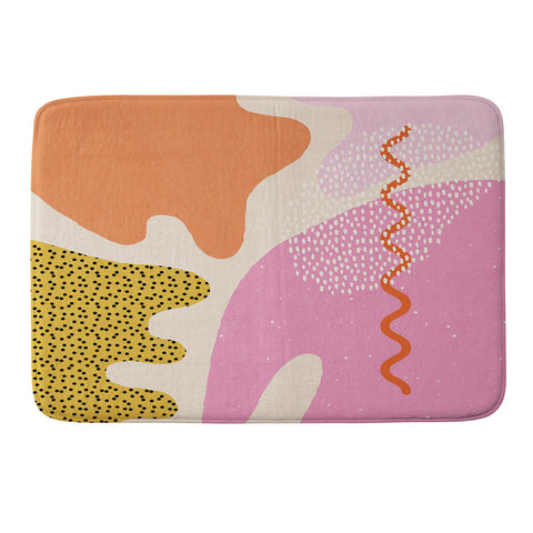 Sundry Society Bright Splotchy Shapes Memory Foam Bath Mat