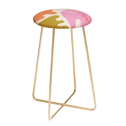 Sundry Society Bright Splotchy Shapes Counter Stool