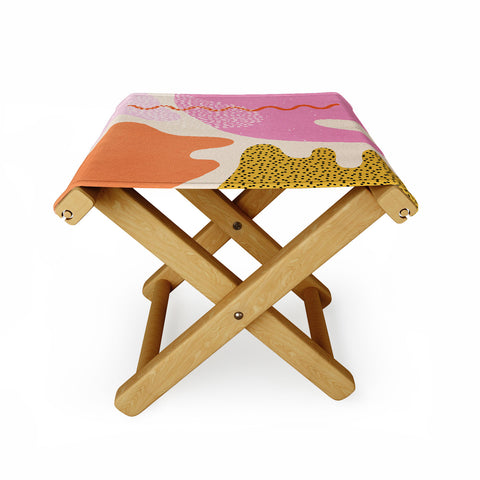 Sundry Society Bright Splotchy Shapes Folding Stool