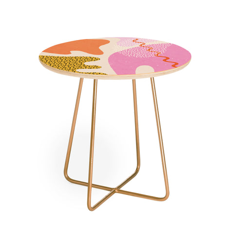 Sundry Society Bright Splotchy Shapes Round Side Table