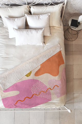 Sundry Society Bright Splotchy Shapes Fleece Throw Blanket