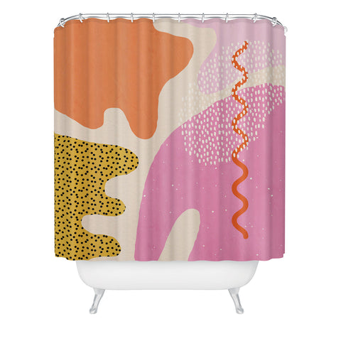 Sundry Society Bright Splotchy Shapes Shower Curtain