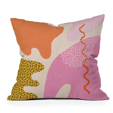 Sundry Society Bright Splotchy Shapes Outdoor Throw Pillow