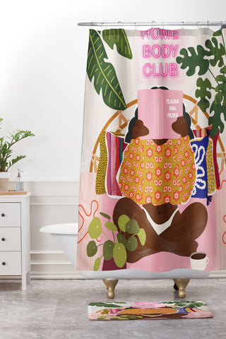 Sundry Society Homebody Woman Shower Curtain And Mat
