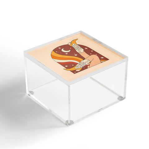 Sundry Society Neutral 70s Western Boots Acrylic Box