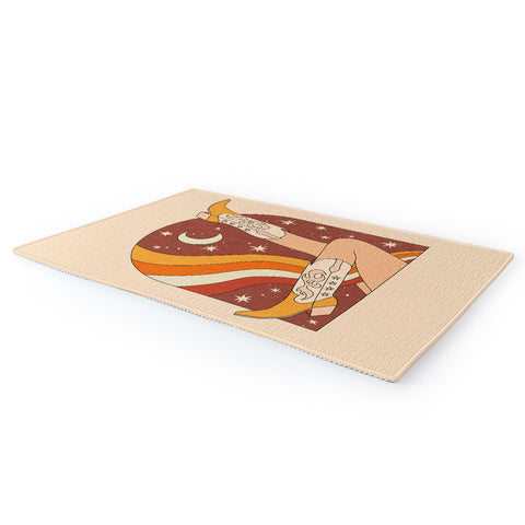 Sundry Society Neutral 70s Western Boots Area Rug