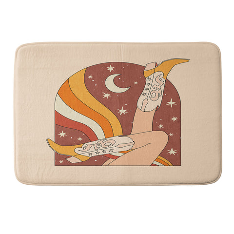 Sundry Society Neutral 70s Western Boots Memory Foam Bath Mat