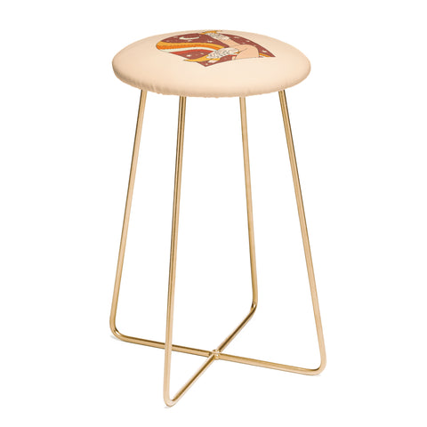 Sundry Society Neutral 70s Western Boots Counter Stool