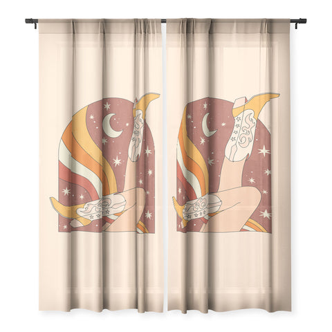 Sundry Society Neutral 70s Western Boots Sheer Non Repeat