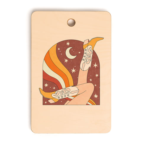 Sundry Society Neutral 70s Western Boots Cutting Board Rectangle