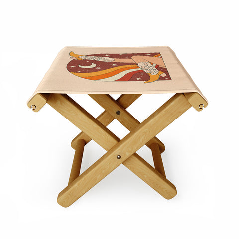 Sundry Society Neutral 70s Western Boots Folding Stool