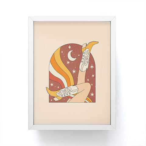 Sundry Society Neutral 70s Western Boots Framed Mini Art Print