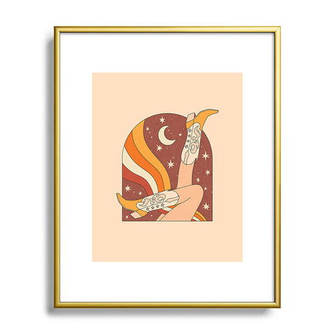 Sundry Society Neutral 70s Western Boots Metal Framed Art Print
