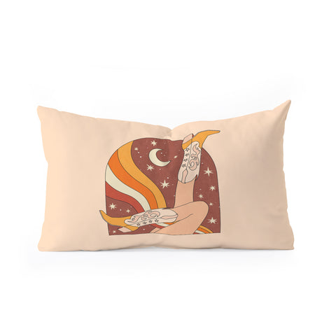 Sundry Society Neutral 70s Western Boots Oblong Throw Pillow
