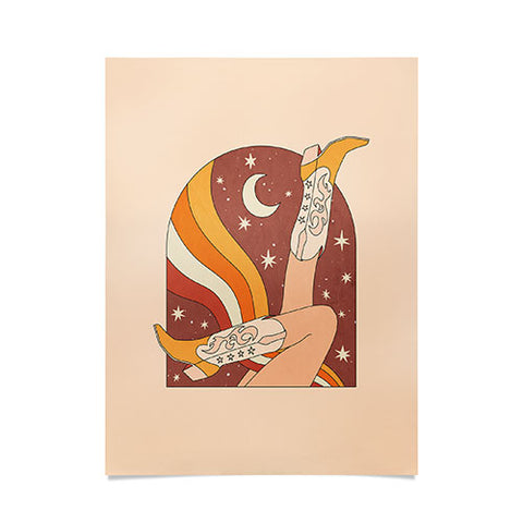 Sundry Society Neutral 70s Western Boots Poster