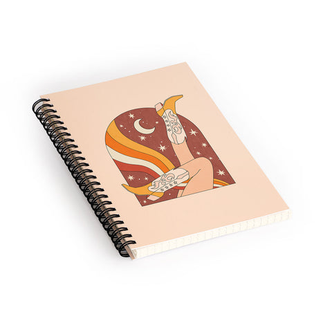 Sundry Society Neutral 70s Western Boots Spiral Notebook