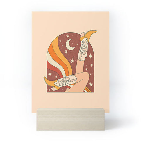 Sundry Society Neutral 70s Western Boots Mini Art Print