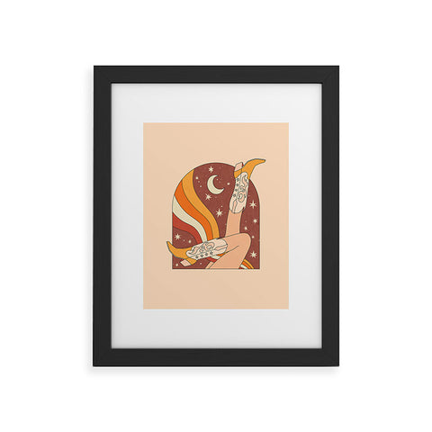 Sundry Society Neutral 70s Western Boots Framed Art Print