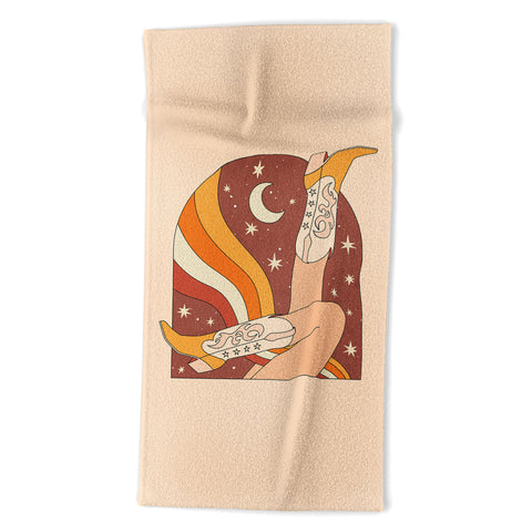 Sundry Society Neutral 70s Western Boots Beach Towel