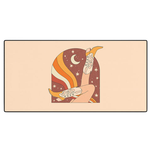 Sundry Society Neutral 70s Western Boots Desk Mat