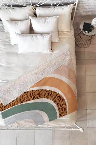 Sundry Society Patterned Rainbow Fleece Throw Blanket