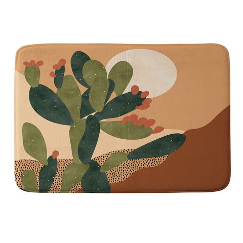 Sundry Society Prickly Pear Cactus I Memory Foam Bath Mat