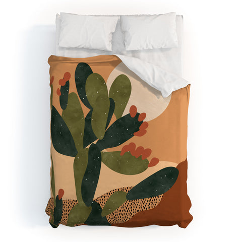 Sundry Society Prickly Pear Cactus I Duvet Cover