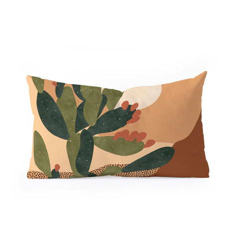 Sundry Society Prickly Pear Cactus I Oblong Throw Pillow