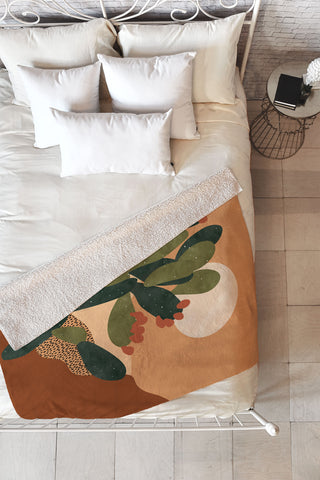 Sundry Society Prickly Pear Cactus I Fleece Throw Blanket
