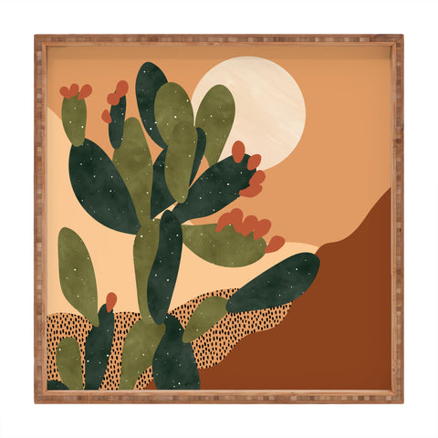 Sundry Society Prickly Pear Cactus I Square Tray