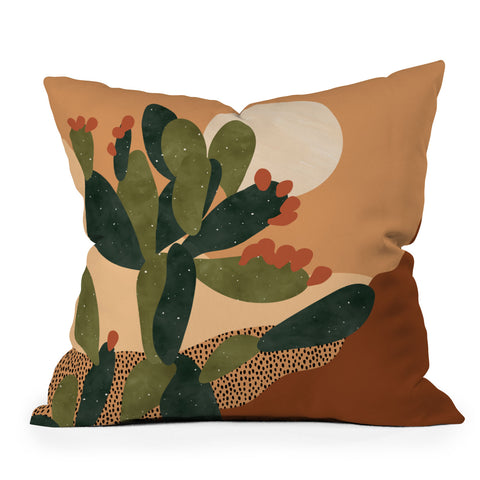 Sundry Society Prickly Pear Cactus I Throw Pillow