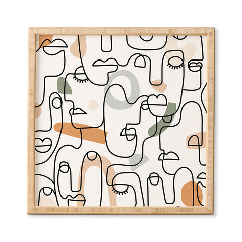 Sundry Society Single Line Faces Framed Wall Art