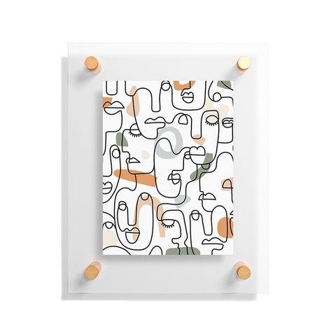 Sundry Society Single Line Faces Floating Acrylic Print