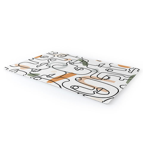 Sundry Society Single Line Faces Area Rug