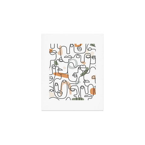 Sundry Society Single Line Faces Art Print
