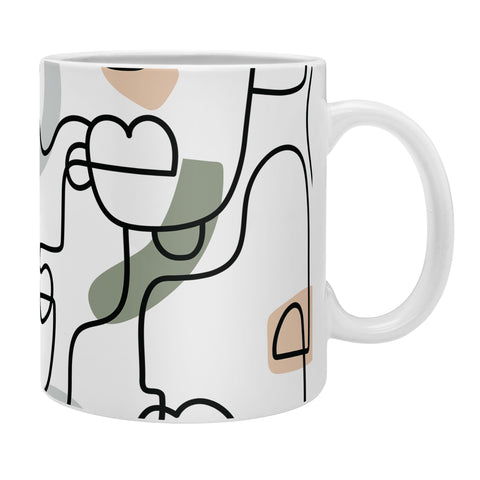 Sundry Society Single Line Faces Coffee Mug