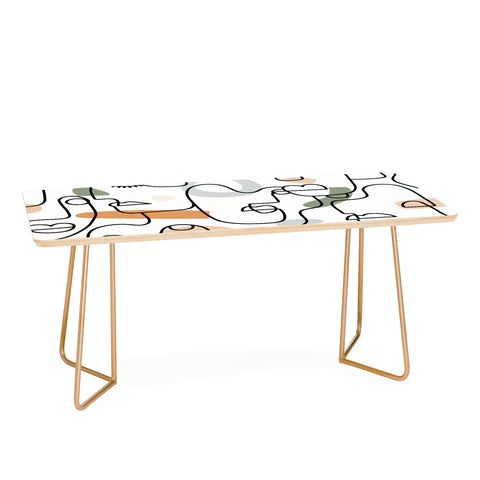 Sundry Society Single Line Faces Coffee Table