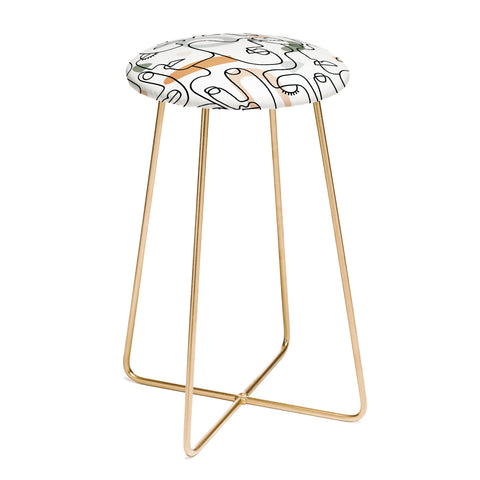 Sundry Society Single Line Faces Counter Stool