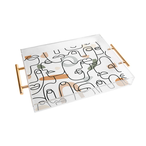 Sundry Society Single Line Faces Acrylic Tray