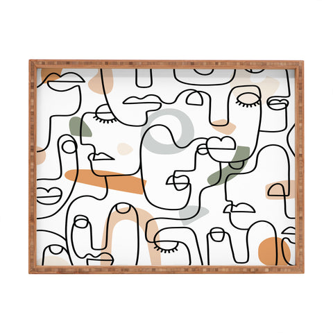 Sundry Society Single Line Faces Rectangular Tray