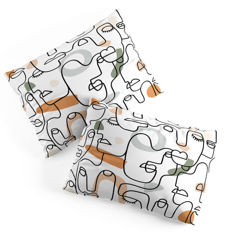 Sundry Society Single Line Faces Pillow Shams