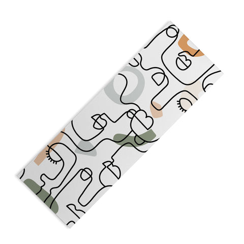 Sundry Society Single Line Faces Yoga Mat